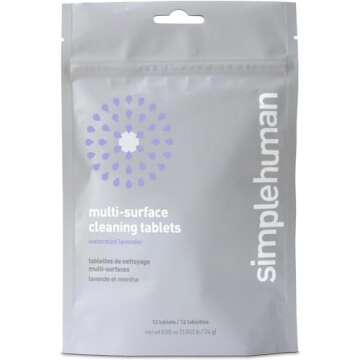 simplehuman Multi-Surface Cleaning Tablets - Eco-Friendly & Safe Around Kids & Pets, Watermint Laven...