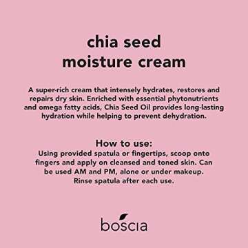 boscia Chia Seed Moisture Cream - Vegan, Cruelty-Free Skincare for Sensitive Skin 1.61 Oz