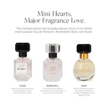 Victoria's Secret Deluxe Mini Fragrance Trio, Eau de Parfume Giftset for Women, Includes Bombshell, Bare and Tease Perfumes