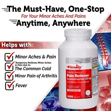 Acetaminophen 325mg Tablets 1000 Count Pain Fever Relief