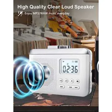 Gracioso Portable Cassette Player Recorder Converter,Cassette to MP3 via SD Card,Cassette Tape Player with 1000mah Rechargeable Battery,Built-in Microphone&Speaker,Headphone Jack,16GB SD Card