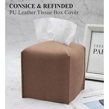 Stylish Livelab PU Leather Tissue Box Cover - Modern Decor