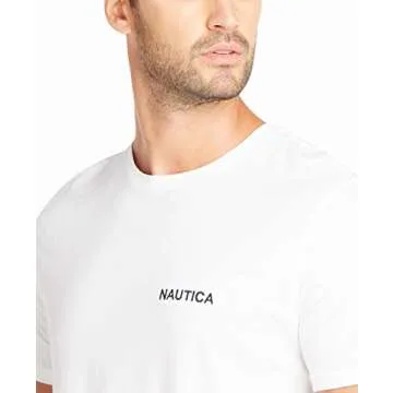 Nautica Men's Short Sleeve Crew Neck T-Shirt in Bright White