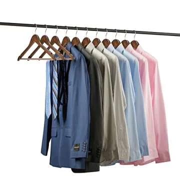 Solid Wooden Suit Hangers - Set of 30 Non Slip Bar
