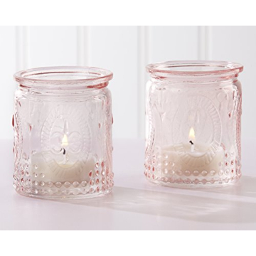 Elegant Vintage Glass Tea Light Holders Set of 4
