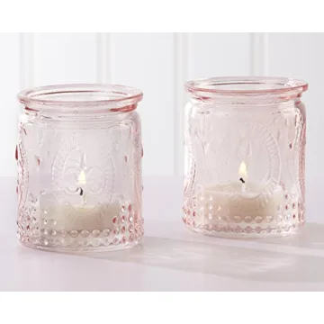 Elegant Vintage Glass Tea Light Holders Set of 4