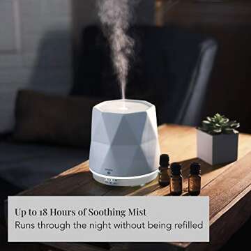 Sparia Ceramic Ultrasonic Essential Oil Diffuser for Aromatherapy, Matte White, 300ml, 18 Hour Runtime