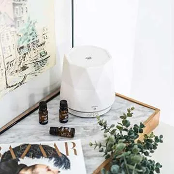 Sparia Ceramic Ultrasonic Essential Oil Diffuser for Aromatherapy, Matte White, 300ml, 18 Hour Runtime