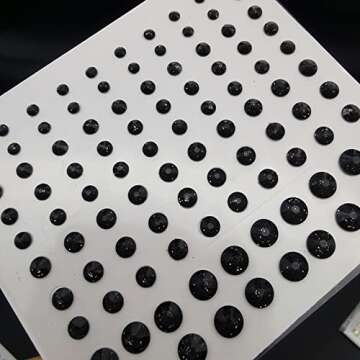 Eye Body Face Black Gems Jewels Rhinestone Stickers Acrylic Self Adhesive Crystal Makeup Diamonds Fa...