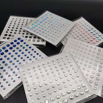 Eye Body Face Black Gems Jewels Rhinestone Stickers Acrylic Self Adhesive Crystal Makeup Diamonds Face Tattoo Stick Gems for Women Festival Accessory DIY Crafts and Nail Art Decorations 3 Sheets