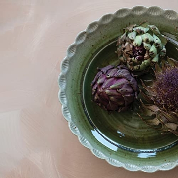 Creative Co-Op Scalloped Stoneware Bowl - Ivory
