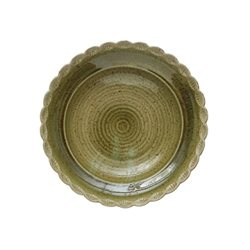 Creative Co-Op Scalloped Stoneware Bowl - Ivory