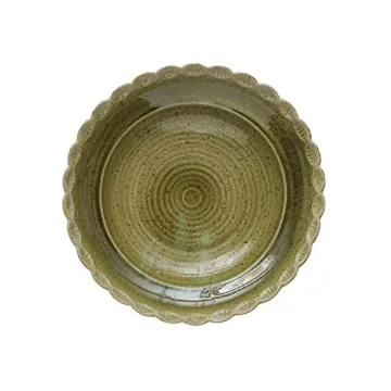 Creative Co-Op Scalloped Stoneware Bowl - Ivory