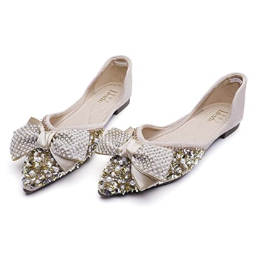 Comfortable Rhinestone Wedding Flats for Women