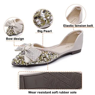 Comfortable Rhinestone Wedding Flats for Women