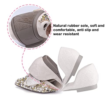 Comfortable Rhinestone Wedding Flats for Women