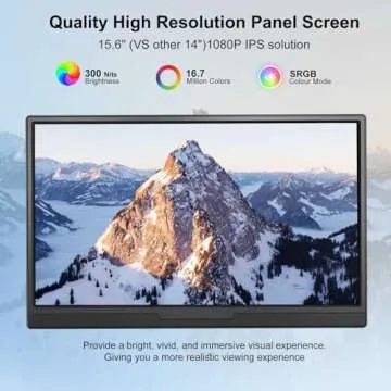 QGE Portable Monitor for Laptop, 15.6'' 1080P FHD Laptop Screen Extender Dual Monitor- USB C HDMI Plug & Play Laptop Monitor Extender Speaker & Stand for Wins,Mac,Phone,Switch,PS4/5