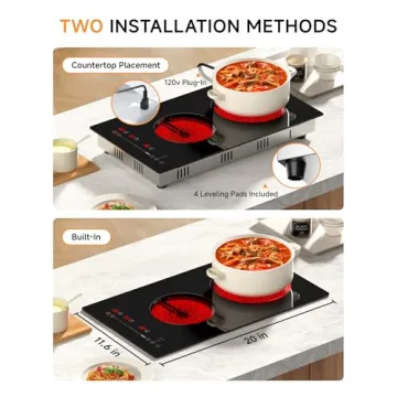 Gleedelish 2 Burner Electric Cooktop for Easy Meal Prep