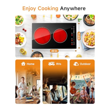Gleedelish 2 Burner Electric Cooktop for Easy Meal Prep