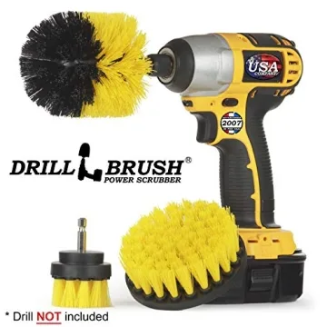 Drill Brush Attachment - Bathroom Surfaces Tub, Shower, Tile and Grout All Purpose Power Scrubber Cleaning Kit –Grout Drill Brush Set – Drill Brushes by Drill Brush Power Scrubber by Useful Products