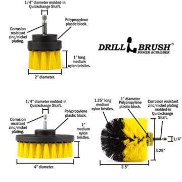 Drill Brush Attachment - Bathroom Surfaces Tub, Shower, Tile and Grout All Purpose Power Scrubber Cleaning Kit –Grout Drill Brush Set – Drill Brushes by Drill Brush Power Scrubber by Useful Products