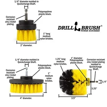 Drill Brush Attachment - Bathroom Surfaces Tub, Shower, Tile and Grout All Purpose Power Scrubber Cleaning Kit –Grout Drill Brush Set – Drill Brushes by Drill Brush Power Scrubber by Useful Products