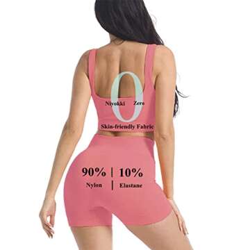 niyokki Workout Sets for Women, Seamless Crop Tops Leggings Matching 2 Pieces Outfits, Two Piece Yoga Workout Outfits (S, Peach pink-1)