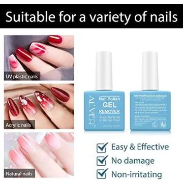 ALIVER Gel Nail Polish Remover Fast Gel Removal 2-4 Mins 0.5 Fl Oz