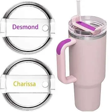 Craftbay Customizable Mini Acrylic Name ID Plate for Stanley 40 OZ Tumbler Personalized Name Plate Name Tag for Stanley Cup Identification Plate Acrylic Tumbler tag (40) (40OZ)