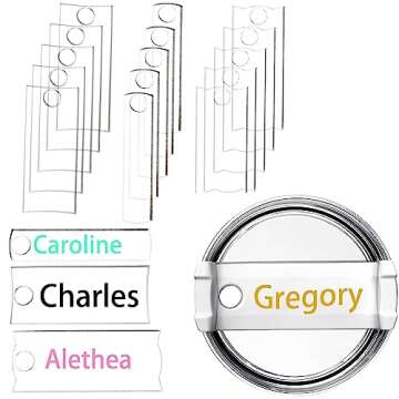 Craftbay Customizable Mini Acrylic Name ID Plate for Stanley 40 OZ Tumbler Personalized Name Plate Name Tag for Stanley Cup Identification Plate Acrylic Tumbler tag (40) (40OZ)