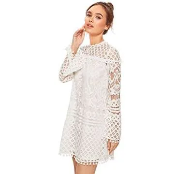 Elegant SheIn Crochet Pom-pom Dress for Women