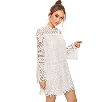 Elegant SheIn Crochet Pom-pom Dress for Women