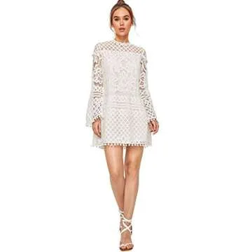 Elegant SheIn Crochet Pom-pom Dress for Women