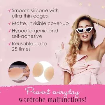 Hollywood Fashion Secrets Silicone Coverups - Size 2 Hypoallergenic