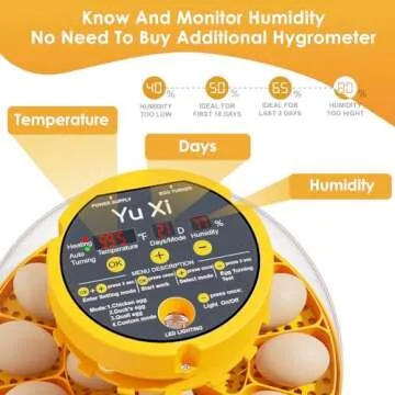 Yuxi 16 Egg Incubator: App Control for Easy Hatching