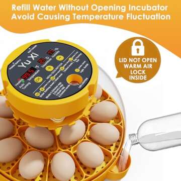 Yuxi 16 Egg Incubator: App Control for Easy Hatching