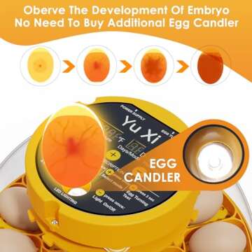 Yuxi 16 Egg Incubator: App Control for Easy Hatching