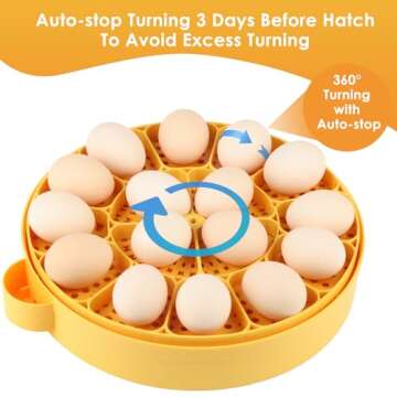 Yuxi 16 Egg Incubator: App Control for Easy Hatching