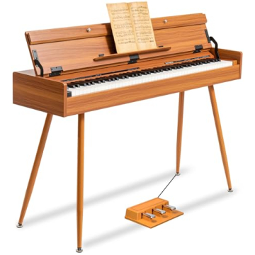 UISCOM 88 Key Weighted Digital Piano - Wooden Desk Electric Piano Transforms Between Desk and Vanity...