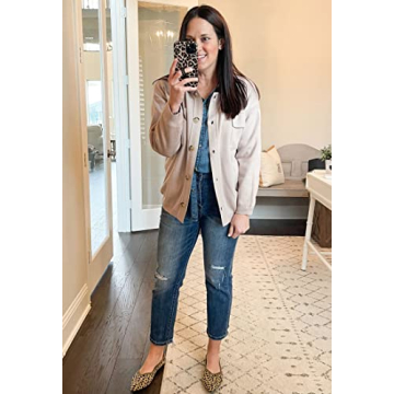 Stylish Women's Knitted Sweater Jacket with 4 Pockets