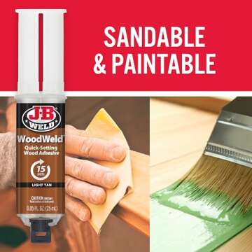 J-B Weld 50151 WoodWeld Epoxy Syringe - Light Tan -.85 fl. oz.