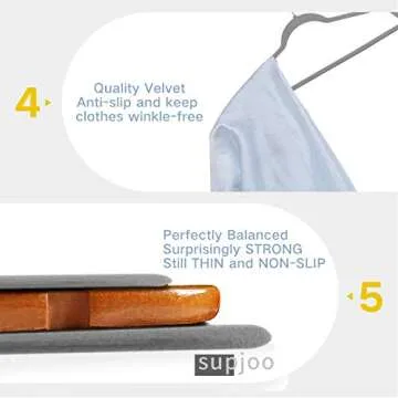 Stylish Velvet Hangers with Swivel Hooks 50 Pack