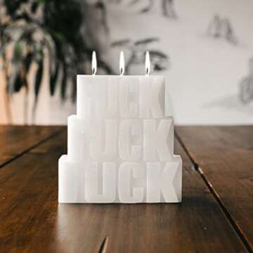 Trendy Custom Candle, Aesthetic Triple F**k Natural Soy Wax Scented Candle for Home Decor, Living Ro...