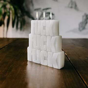 Trendy Custom Candle, Aesthetic Triple F**k Natural Soy Wax Scented Candle for Home Decor, Living Room, and Style. Cool and Funny Gift for Birthdays and Holidays.