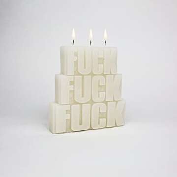 Trendy Custom Candle, Aesthetic Triple F**k Natural Soy Wax Scented Candle for Home Decor, Living Room, and Style. Cool and Funny Gift for Birthdays and Holidays.