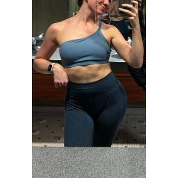 Aoxjox Women's Workout Sports Bras One Shoulder Astoria Asymmetrical Bra Fitness Training Gym Yoga C...