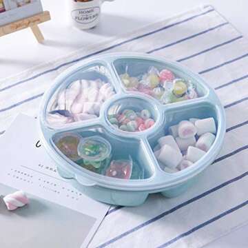 Yesland 4 Pack Serving Trays - Elegant & Versatile Food Storage