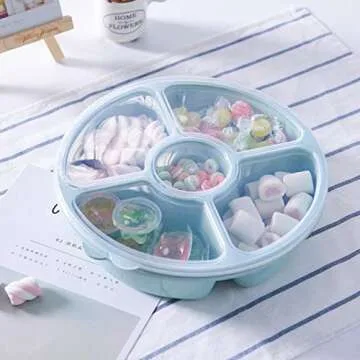 Yesland 4 Pack Serving Trays - Elegant & Versatile Food Storage