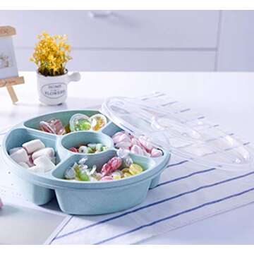 Yesland 4 Pack Serving Trays - Elegant & Versatile Food Storage