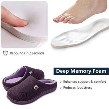 RockDove Women's Eggplant Memory Foam Slippers